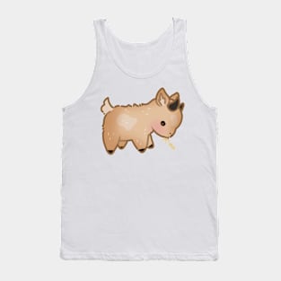 Fluffy Goat Eating Straw Tank Top